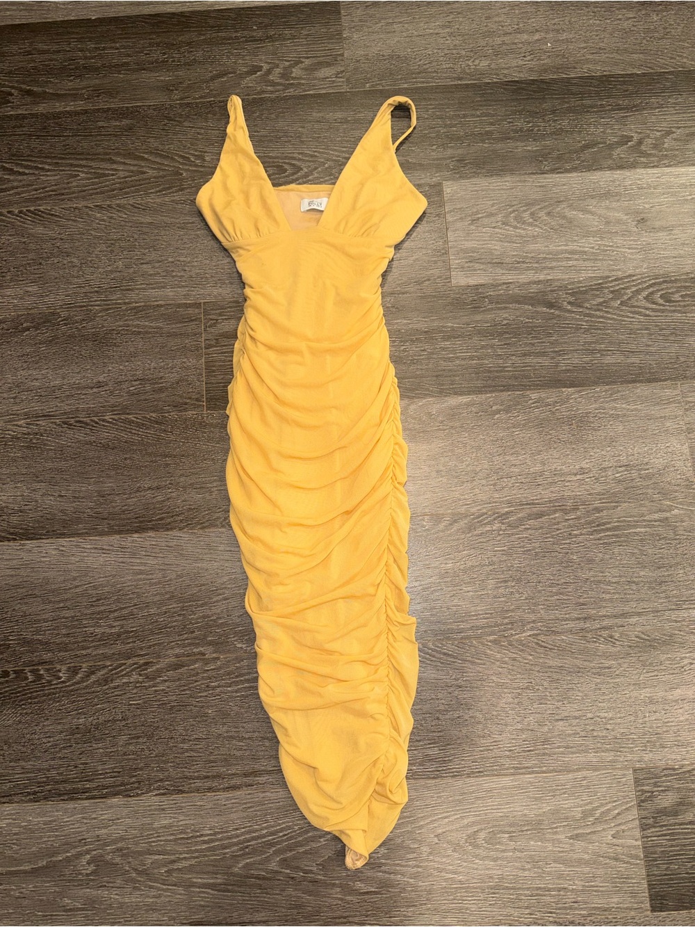 Oh Polly Ruched V-Neck Midi Dress